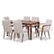 Baxton Studio Glenda Mid-Century Modern Greyish Beige Fabric and Walnut Brown Finished Wood 7-Piece Dining Set 187-7364-10520-Zoro - alternate 8